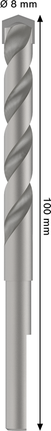 Pilotní vrták Bosch PRO 8 x ​​60 x 100 mm pro děrové pily.